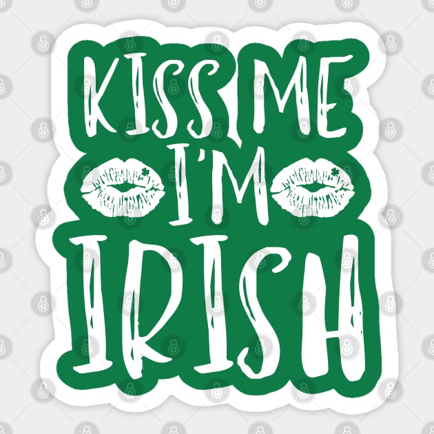 Kiss Me I'm Irish Sticker by Creatifly Graphic Tees